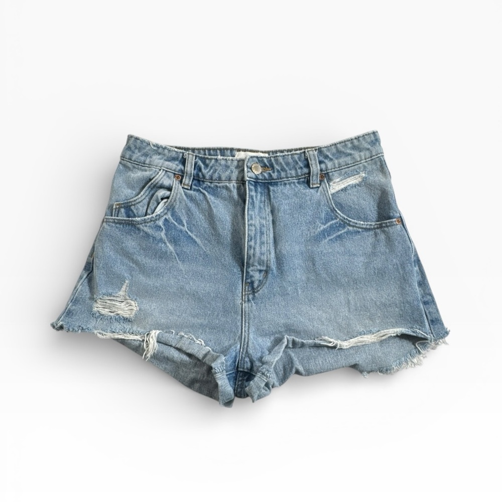 Rollas Womens Shorts Dusters High Rise Slim Sylvie Blue Denim Size 30 Aussie 12